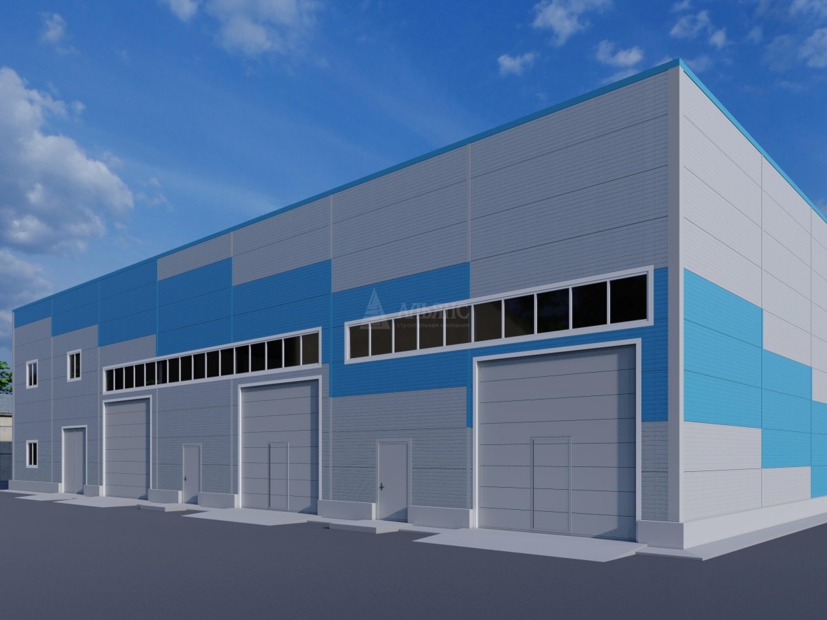 3D визуализация Склад с АБК из сэндвич панелей - фото 1