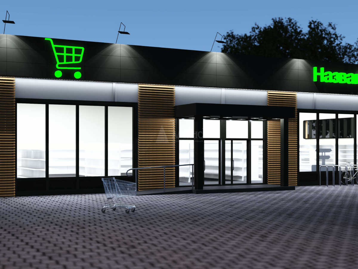 3D визуализация Магазин из сэндвич-панелей - фото 2