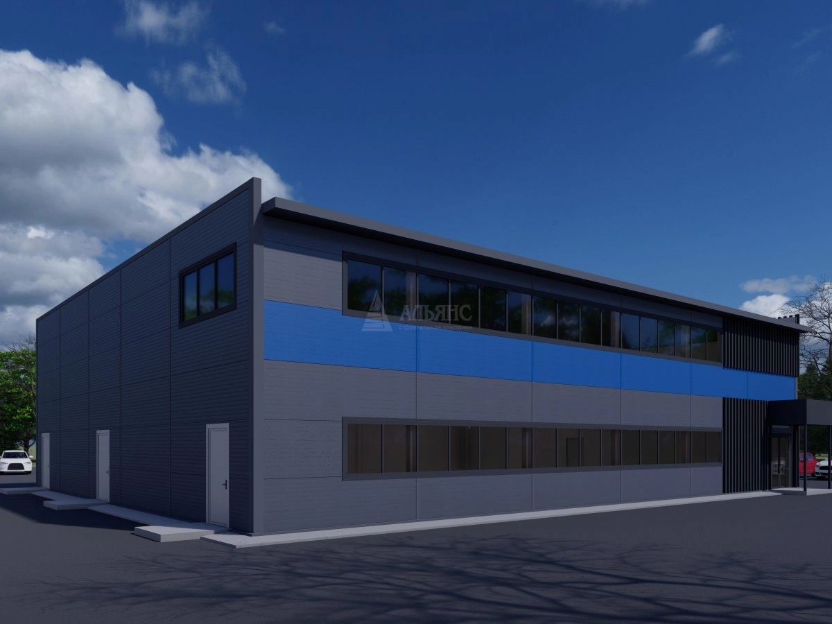 3D визуализация СТО с АБК из сэндвич-панелей - фото 4