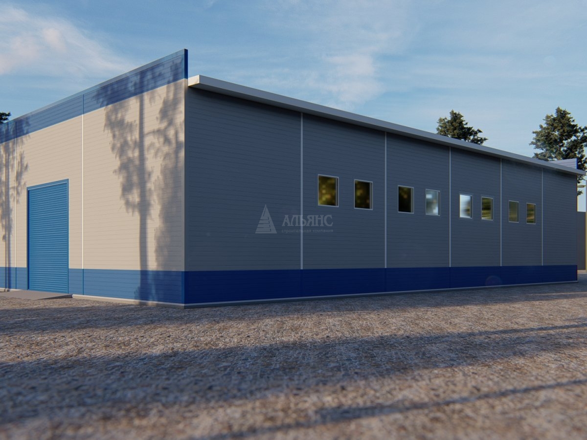 3D визуализация Склад-ангар готовой продукции из сэндвич-панелей - фото 7